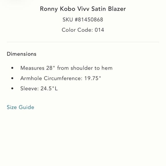 Ronny Kobo x Anthropologie Vivv Satin Blazer - Picture 5 of 8